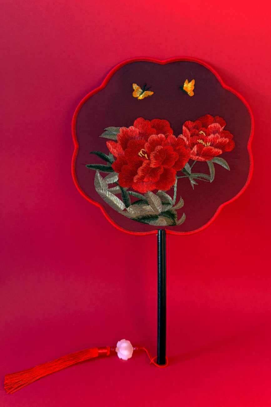 Éventail de soie - En huit pétales - HanWen Shop