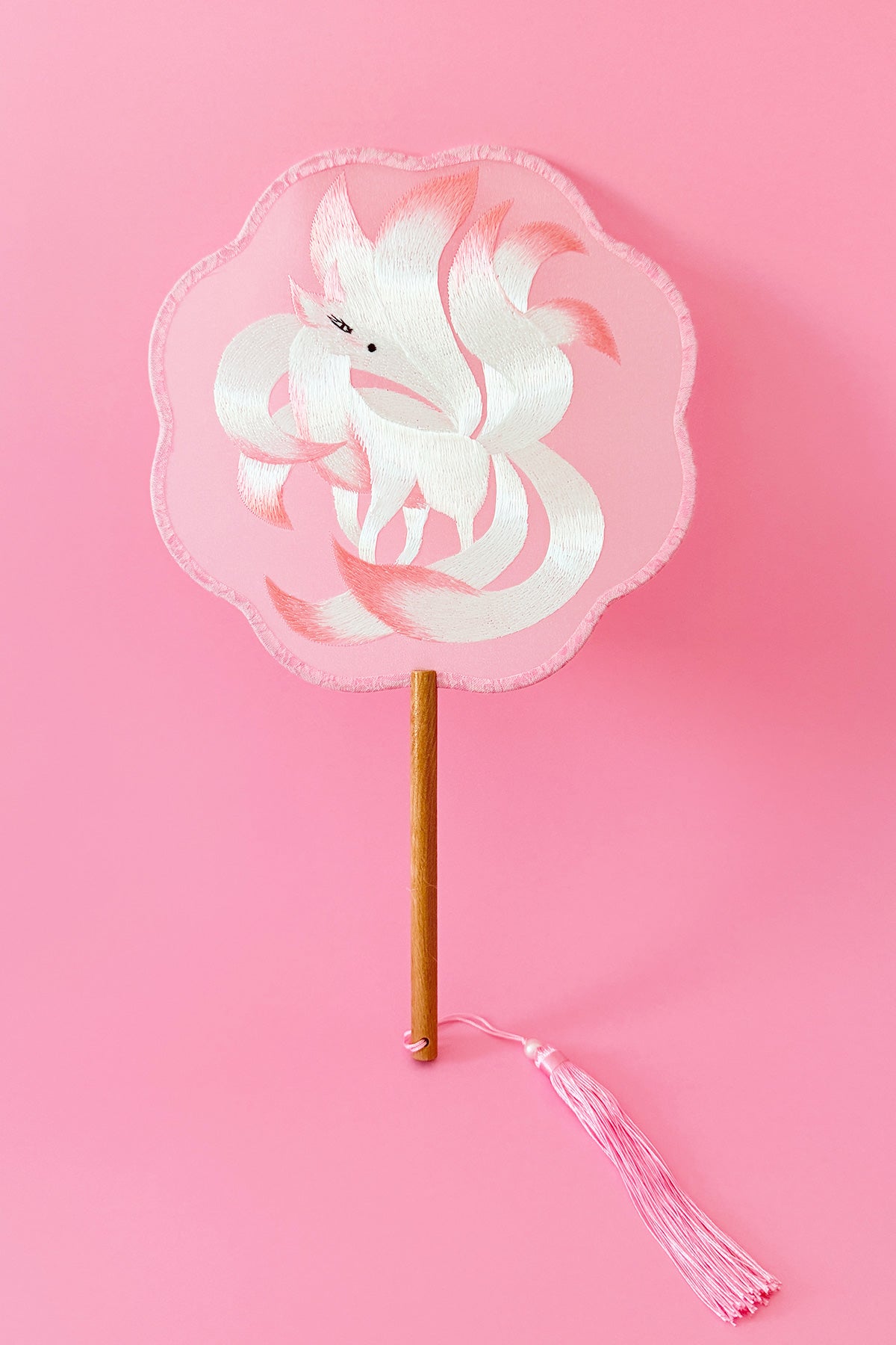 Éventail de soie - En huit pétales - HanWen Shop