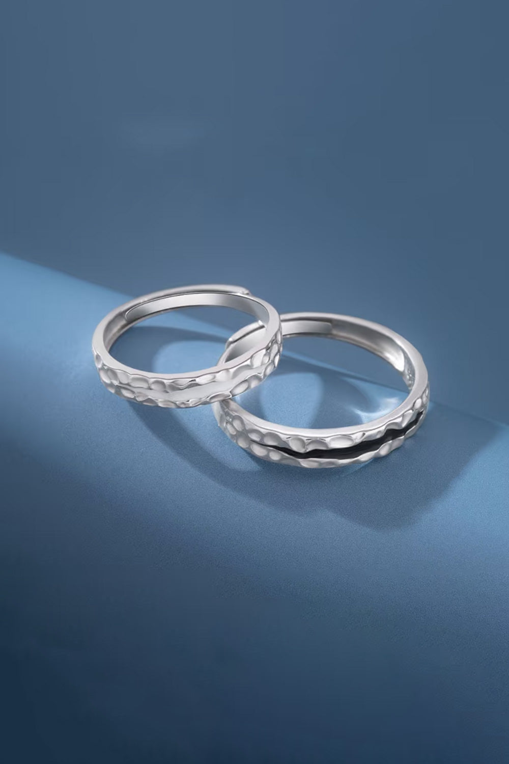 Bagues de Couple en Argent & Émail - Pensées Jour et Nuit - HanWen Shop