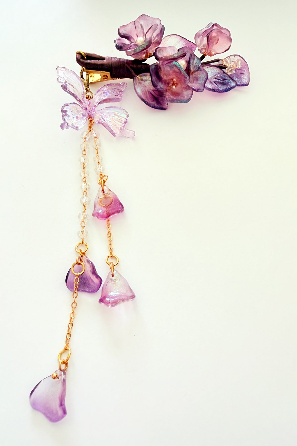 Barrette à cheveux - Papillon irisé violet - HanWen Shop