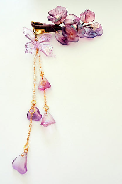 Barrette à cheveux - Papillon irisé violet - HanWen Shop