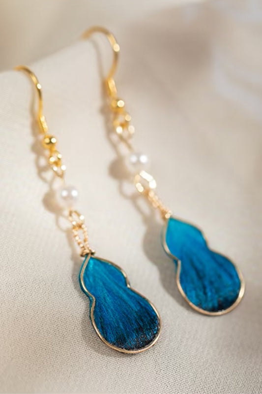 Boucles d'oreilles artisanales en velours de soie - Collection Patrimoine - HanWen Shop