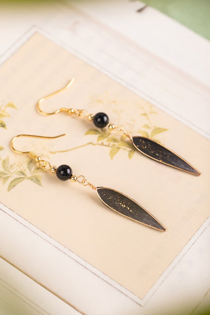 Boucles d'oreilles artisanales en velours de soie - Collection Patrimoine - HanWen Shop