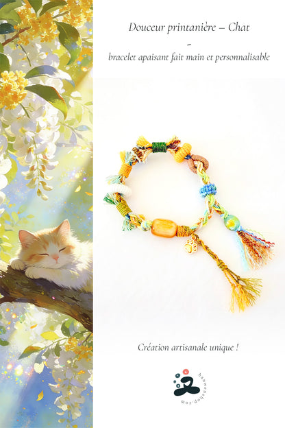 Bracelet apaisant fait main et personnalisable - Douceur printanière – Chat - HanWen Shop