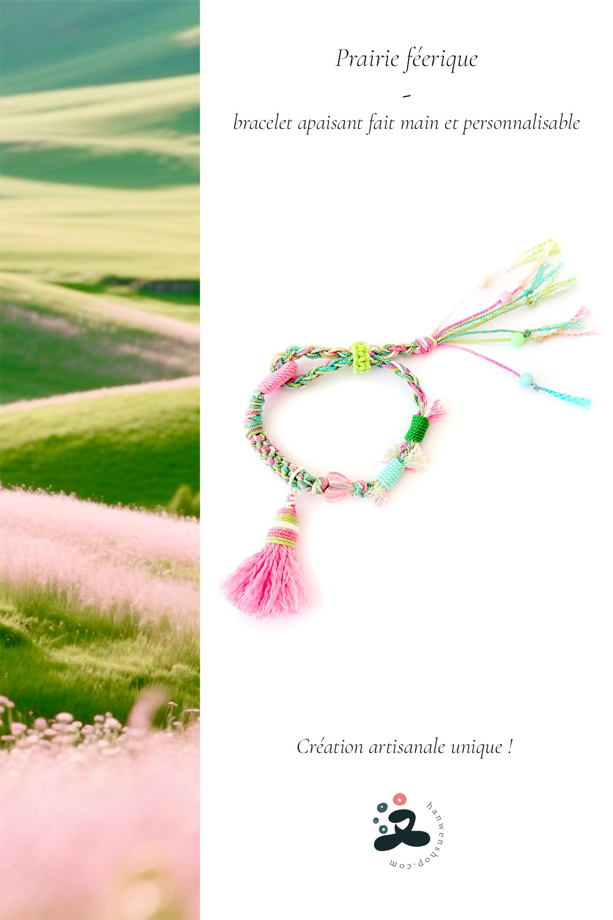 Bracelet apaisant fait main et personnalisable - Prairie féerique - HanWen Shop