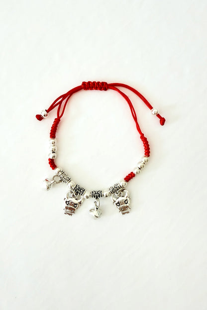 Bracelet cordon rouge - 12 signes du zodiaque - Buffle - HanWen Shop