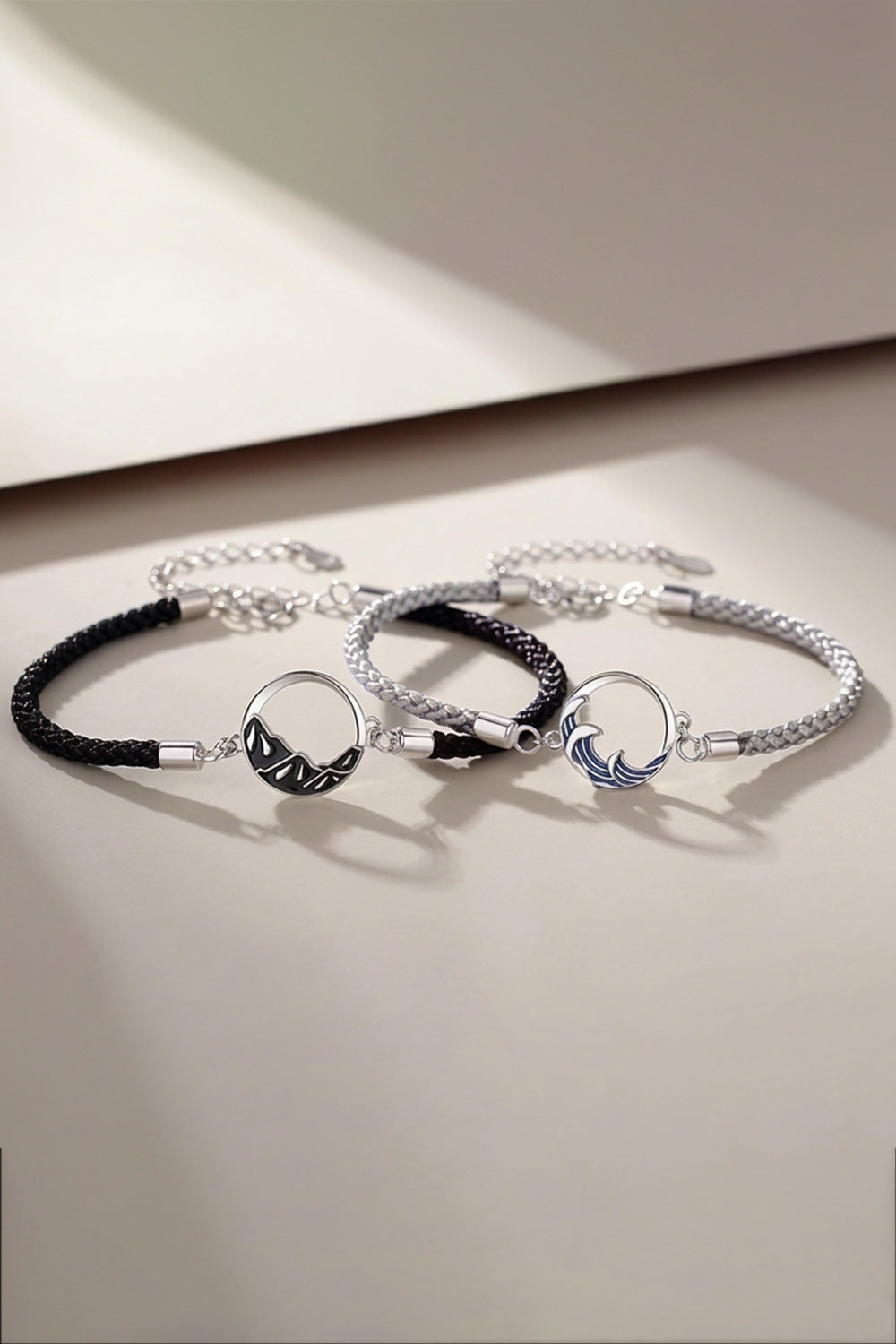Bracelet couple – Paire de bracelets en argent -HanWen Shop