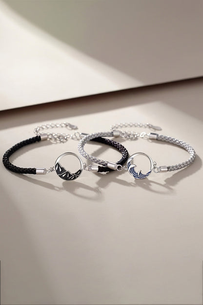 Bracelet couple – Paire de bracelets en argent -HanWen Shop