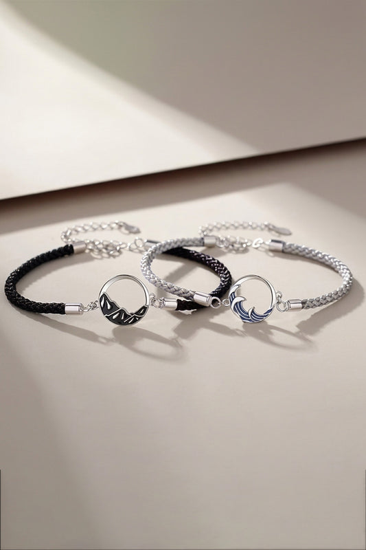 Bracelet couple – Paire de bracelets en argent -HanWen Shop