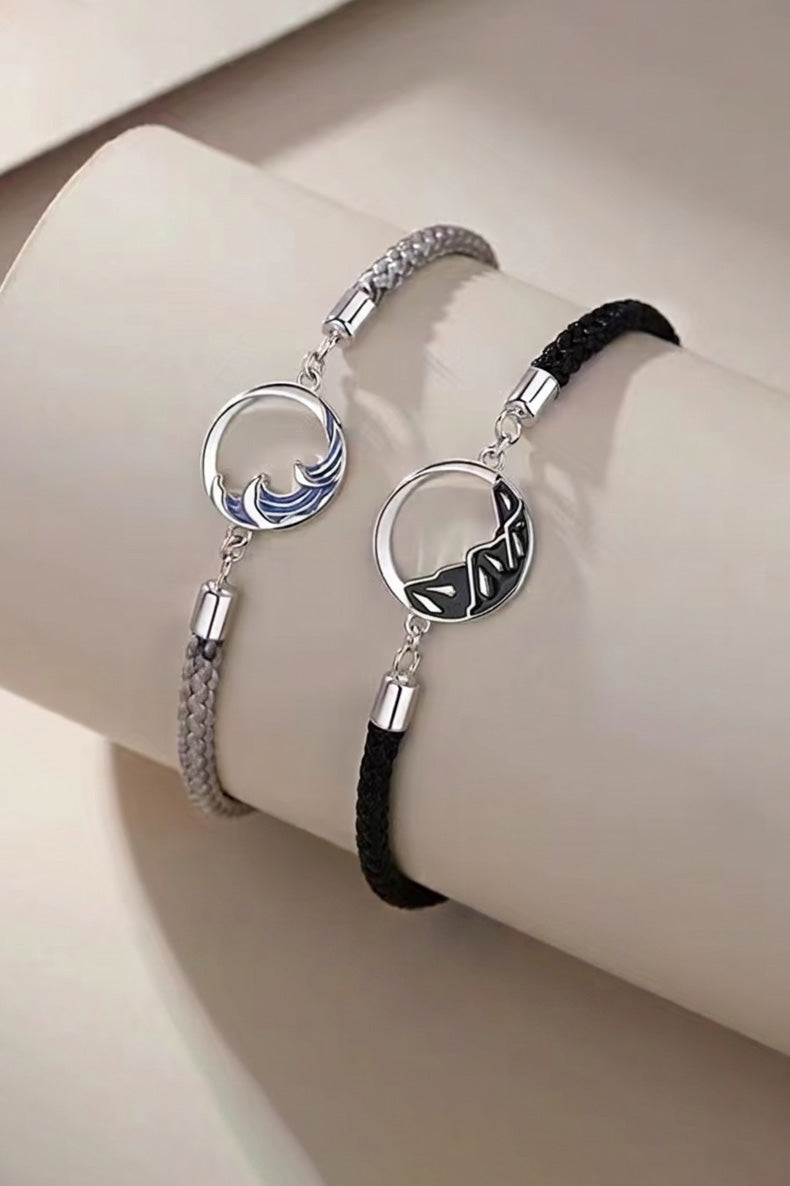 Bracelet couple – Paire de bracelets en argent -HanWen Shop