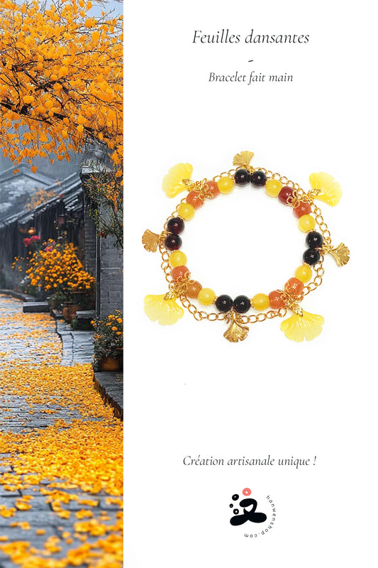 Bracelet fait main - Feuilles dansantes