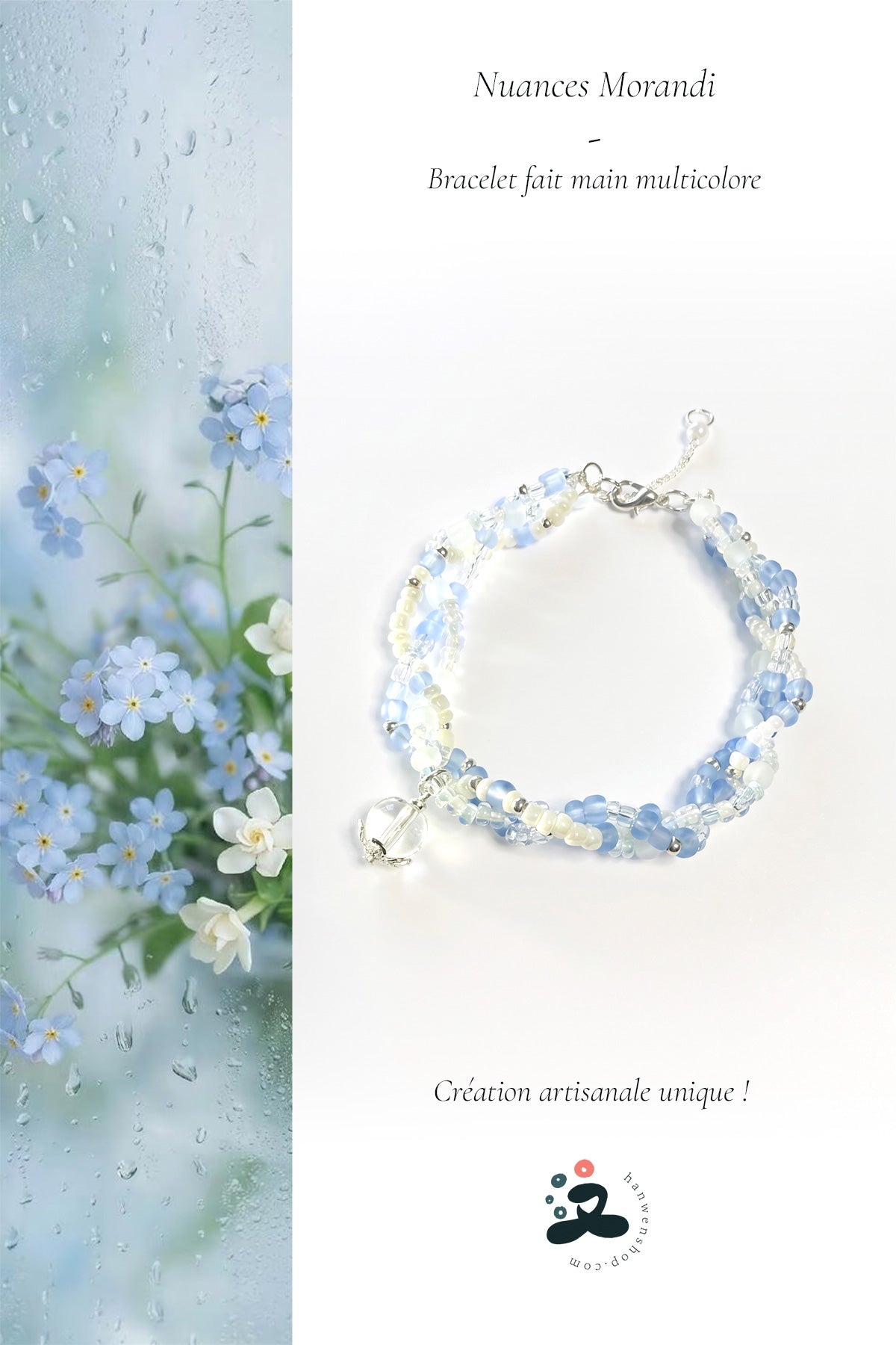 Bracelet fait main multicolore – Nuances Morandi - HanWn Shop