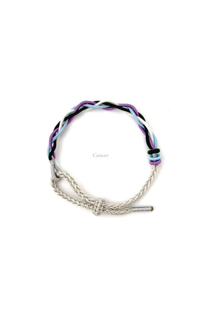 Bracelet tressé porte-bonheur fait main - aux couleurs des 12 signes du zodiaque - Cancer - Hanwen Shop