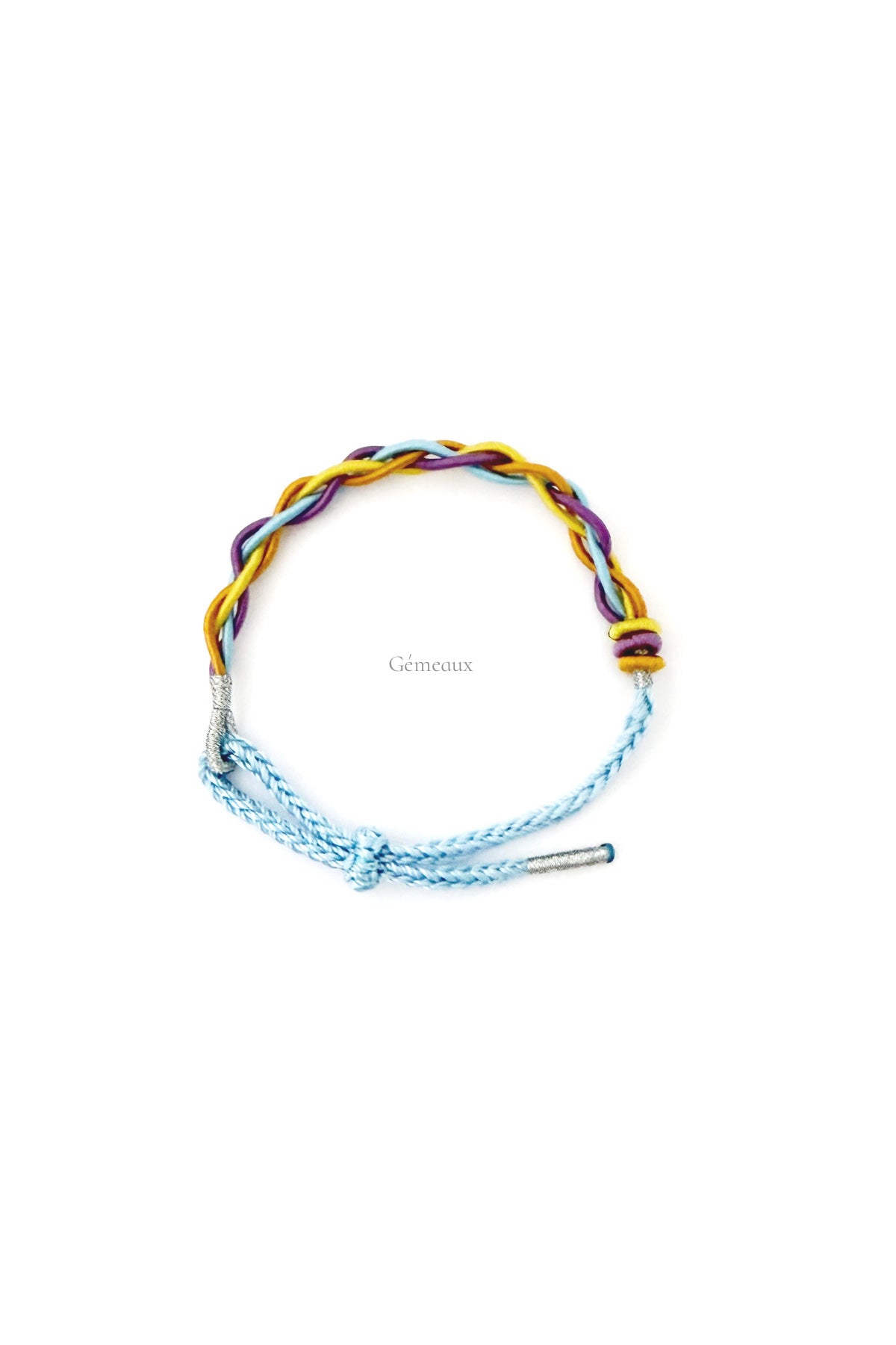 Bracelet tressé porte-bonheur fait main - aux couleurs des 12 signes du zodiaque - Gémeaux - Hanwen Shop