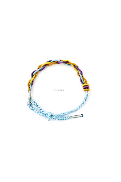 Bracelet tressé porte-bonheur fait main - aux couleurs des 12 signes du zodiaque - Gémeaux - Hanwen Shop