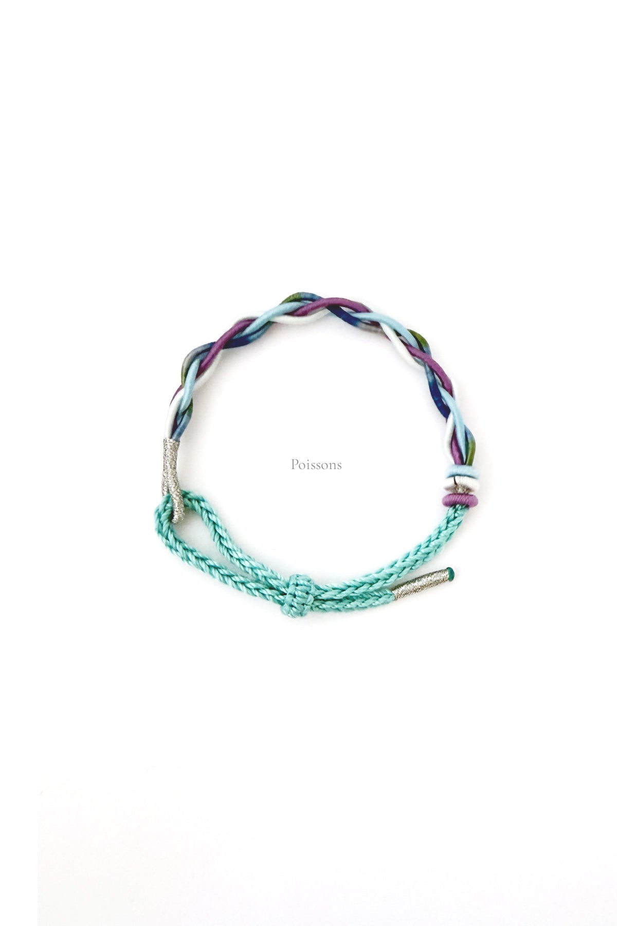 Bracelet tressé porte-bonheur fait main - aux couleurs des 12 signes du zodiaque - Poissons - Hanwen Shop