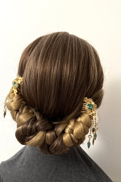 Broche Cheveux - Vagues d’azur à l’élégance Tang