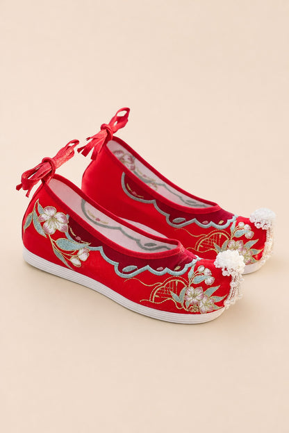 Chaussures brodées pour femme – Talon intérieur - HanWen Shop