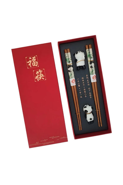 Coffret cadeau de baguettes chinoises – deux paires + deux repose-baguettes - HanWen Shop