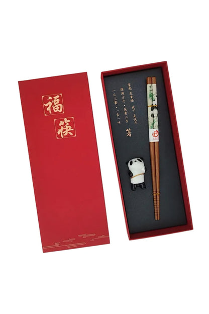 Coffret cadeau de baguettes chinoises – une paire + un repose-baguettes - HanWen Shop