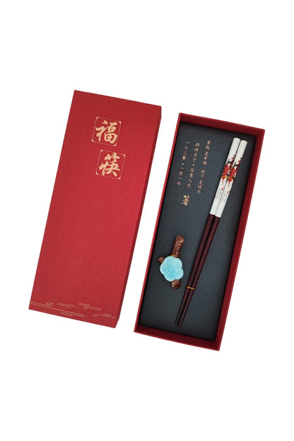 Coffret cadeau de baguettes chinoises – une paire + un repose-baguettes - HanWen Shop