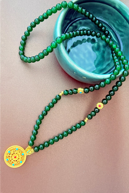 Collier de la dynastie Qing 清 - Chaîne longue en perles - HanWen Shop