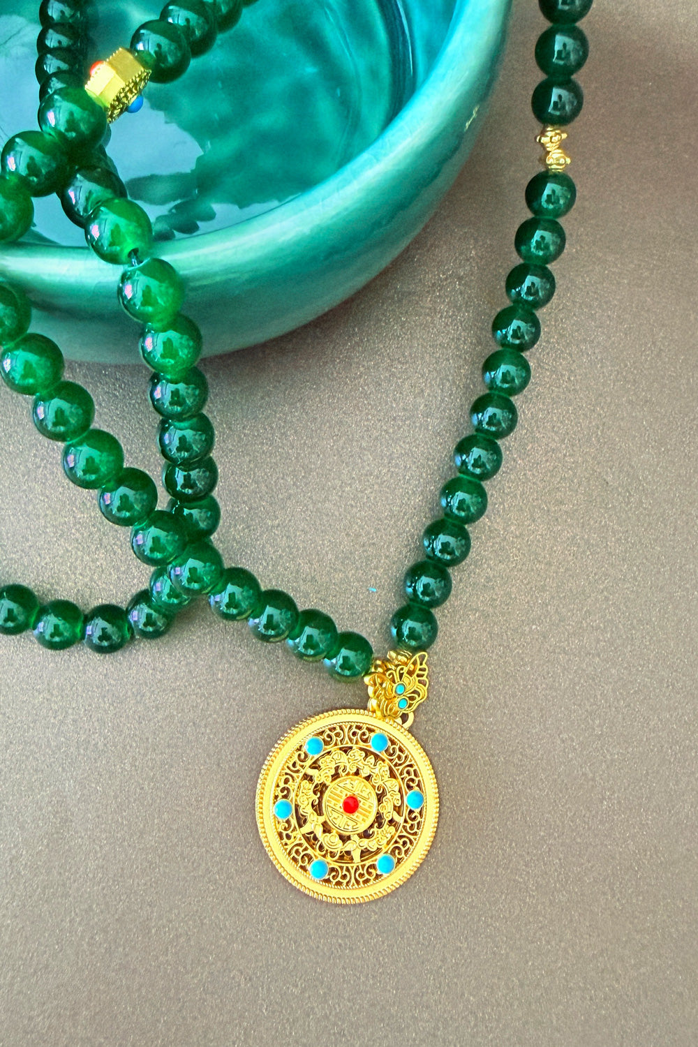Collier de la dynastie Qing 清 - Chaîne longue en perles - HanWen Shop