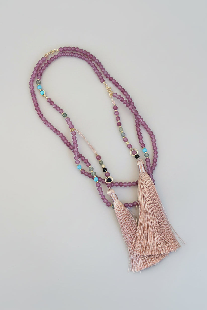 Collier de la dynastie Qing 清 - Chaîne longue en perles - HanWen Shop