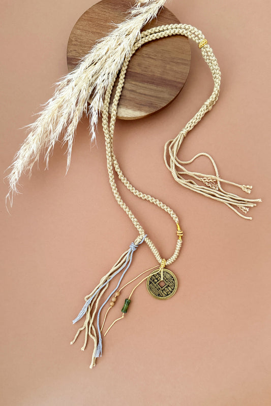 Collier tressé à pièce ancienne - L'ethnie Miao  HanWen Shop