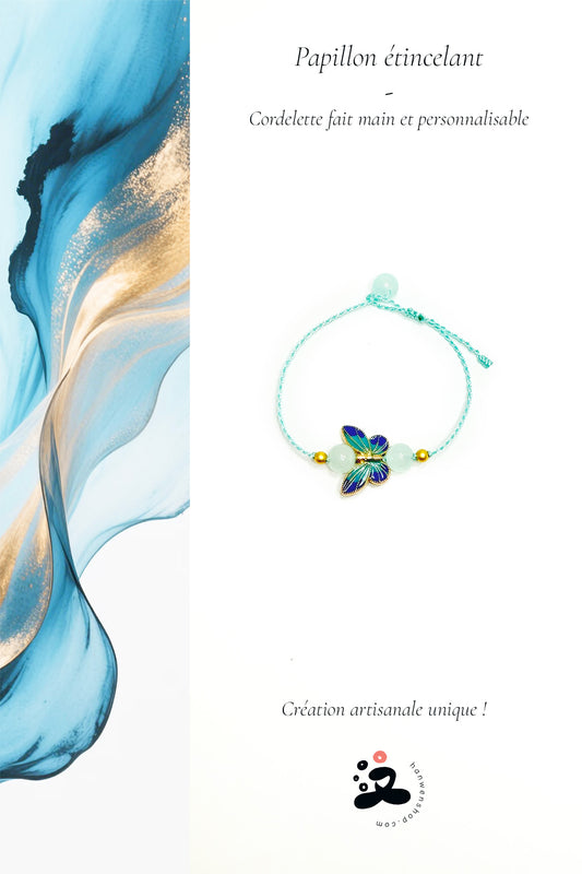 Cordelette personnalisable - Papillon étincelant