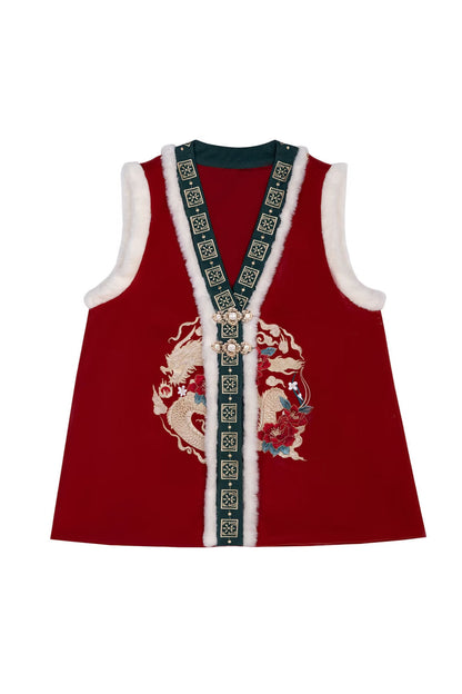 Ensemble Festif Hanfu Ming - Dragon de Bonne Fortune - HanWen Shop