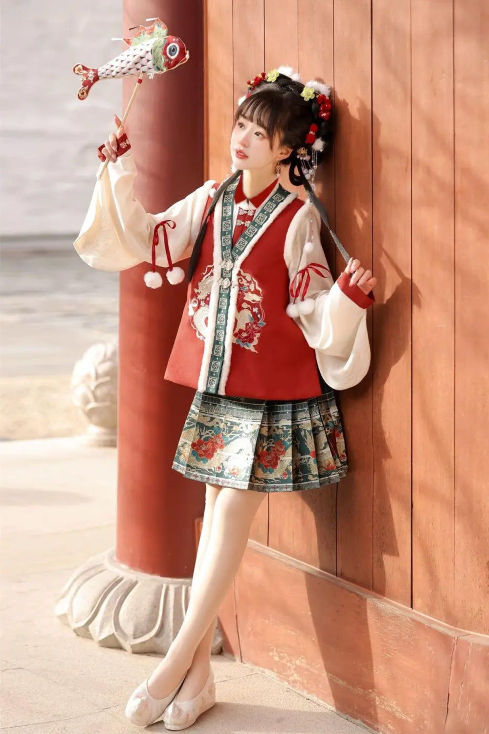 Ensemble Festif Hanfu Ming - Dragon de Bonne Fortune - HanWen Shop