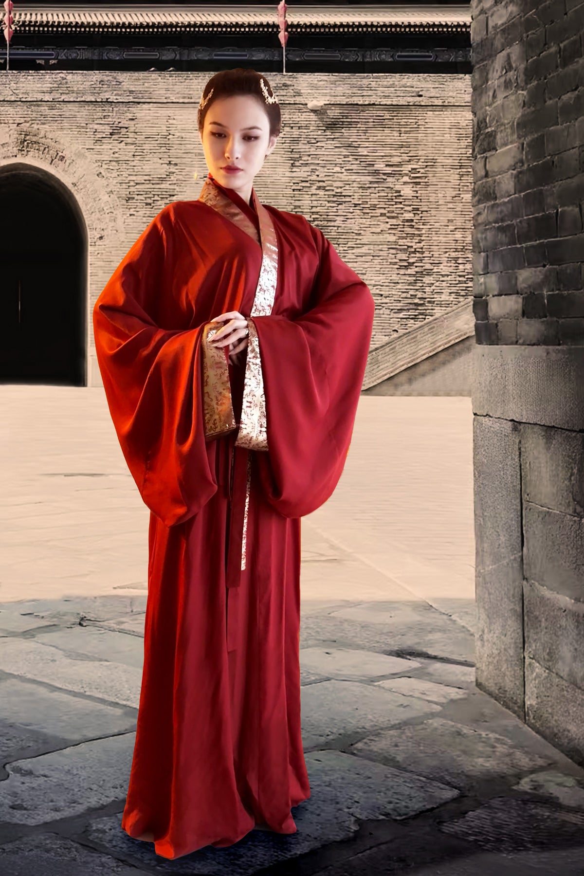 Ensemble Hanfu de la période des Royaumes Combattants - ZhanGuoPao - HanWen Shop