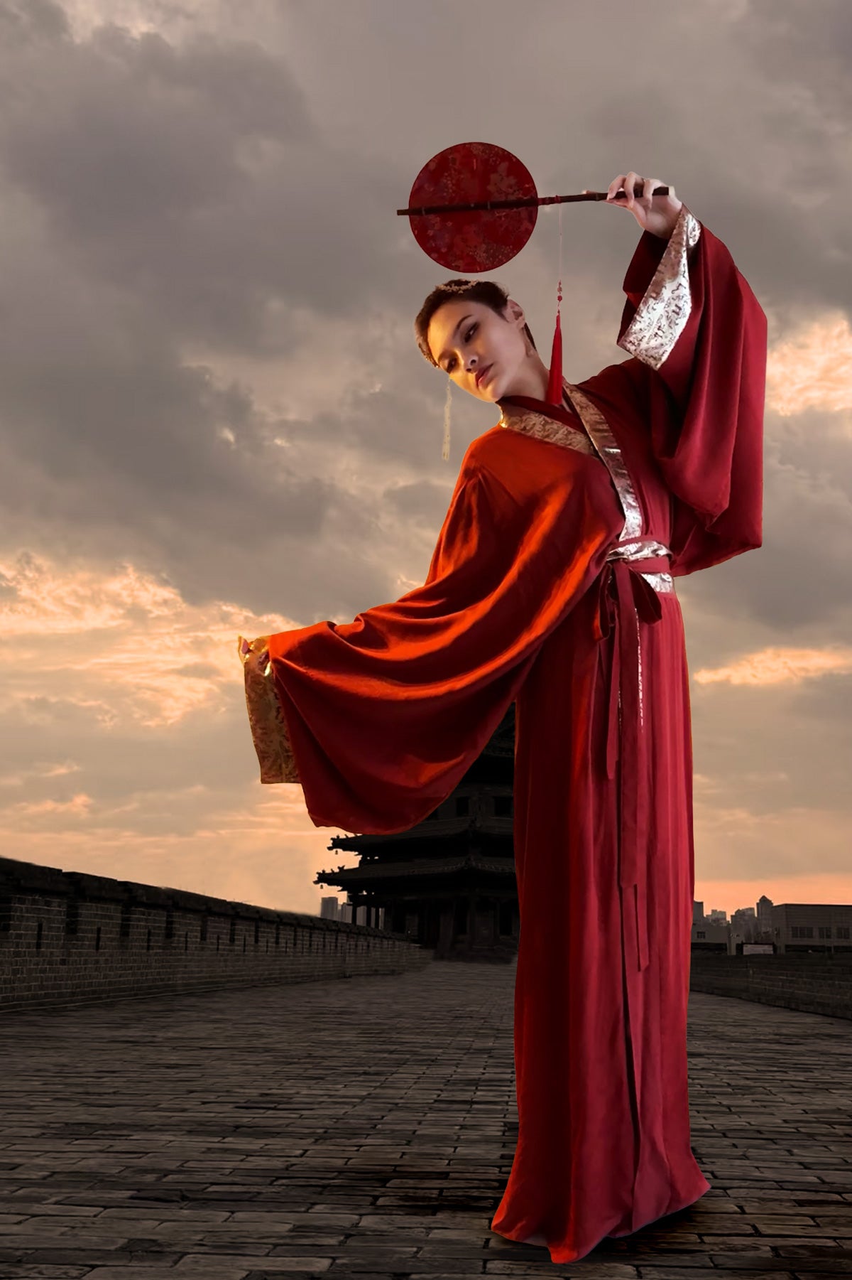 Ensemble Hanfu de la période des Royaumes Combattants - ZhanGuoPao - HanWen Shop