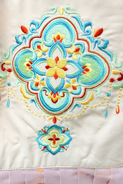 Ensemble Hanfu de la dynastie Tang 唐 - Robe "HeZi Qun" fleurs - HnWen Shop