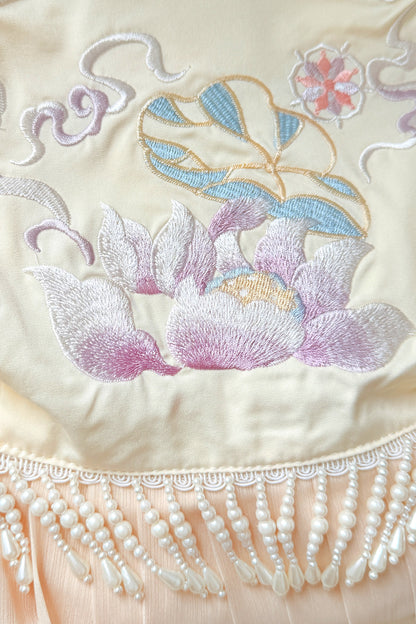 Ensemble Hanfu de la dynastie Tang 唐 - Robe "HeZi Qun" lotus - HanWen Shop