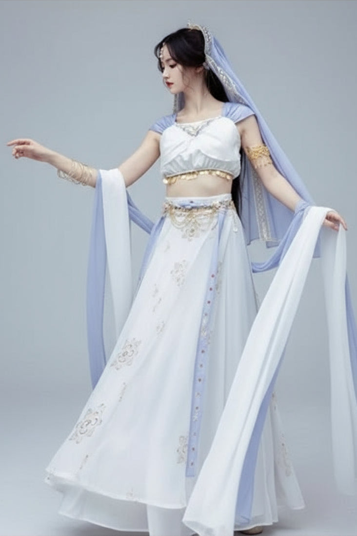 Ensemble Hanfu de la Dynastie Tang 唐 - style Dunhuang - HanWen Shop