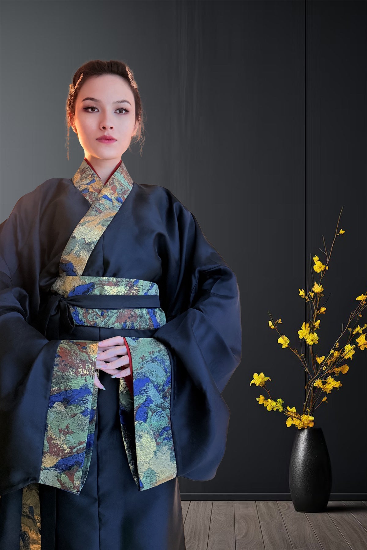 Ensemble Hanfu "Mille Li de Rivières et Montagnes" - ZhanGuoPao - HanWen Shop