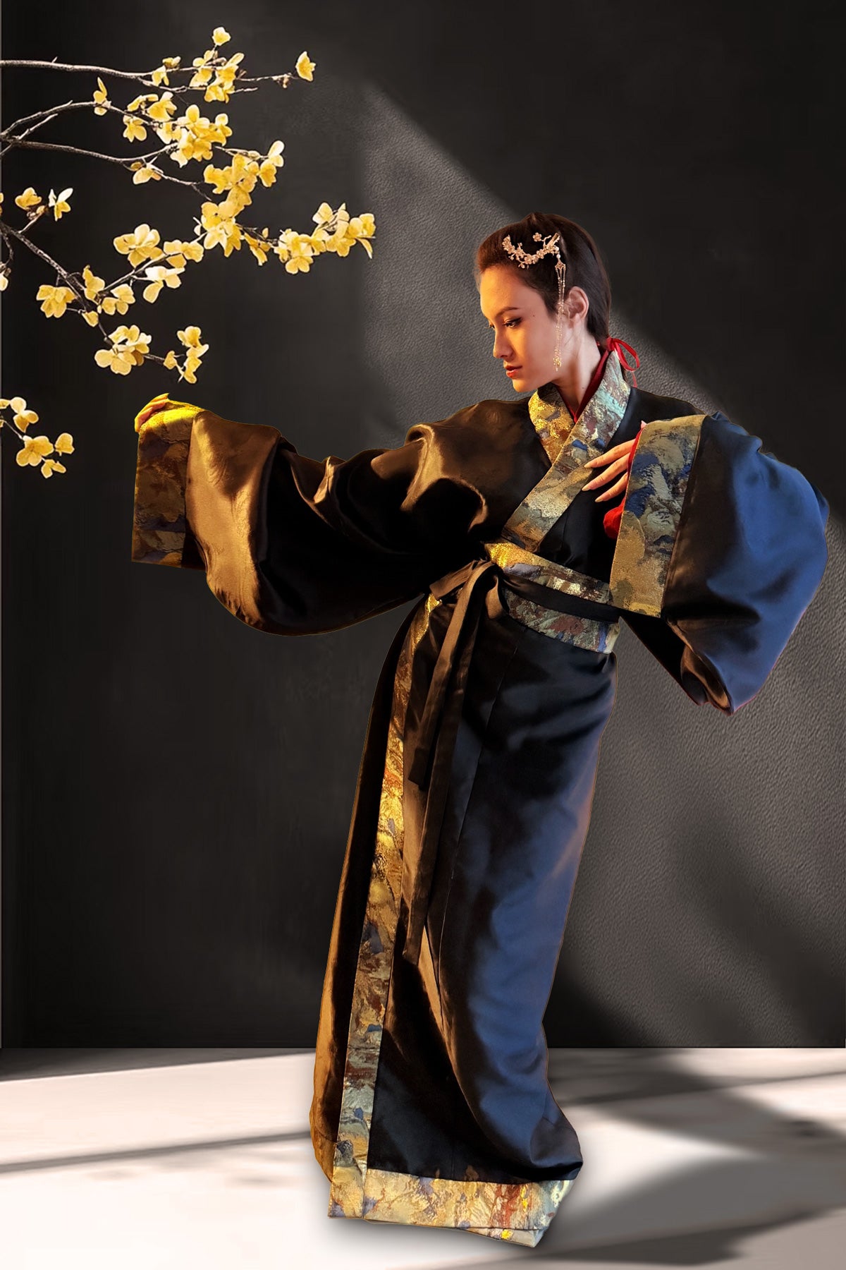Ensemble Hanfu "Mille Li de Rivières et Montagnes" - ZhanGuoPao - HanWen Shop