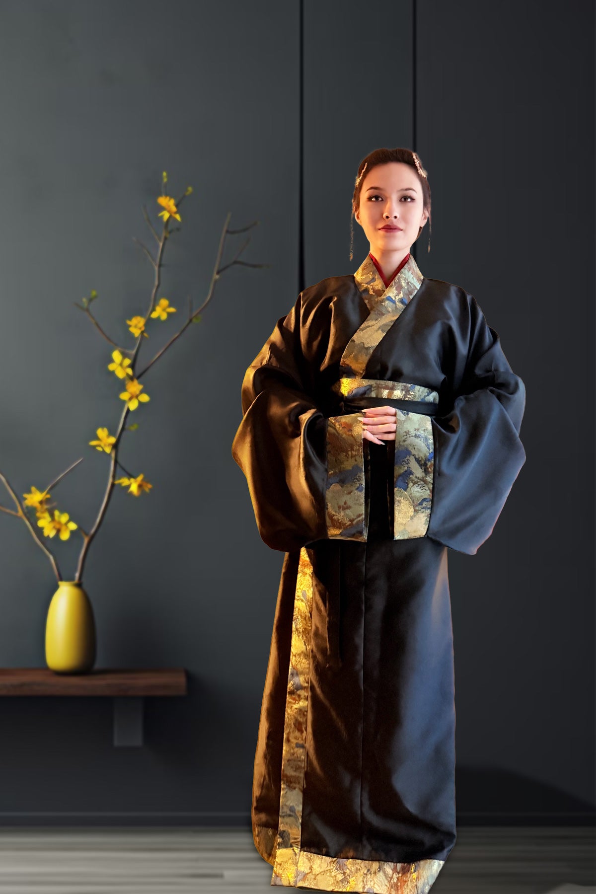 Ensemble Hanfu "Mille Li de Rivières et Montagnes" - ZhanGuoPao - HanWen Shop