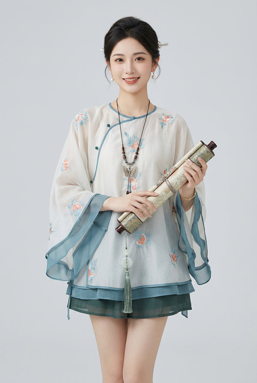 Ensemble Hanfu moderne - Style Neo-Chinese - HanWen Shop