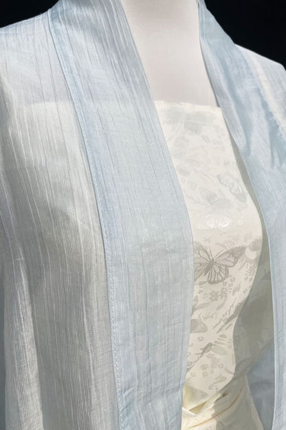 Ensemble Hanfu moderne style Song en Tencel - veste et débardeur - HanWen Shop