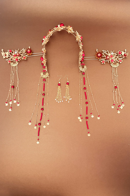 Ensemble couronne rouge - HanWen Shop