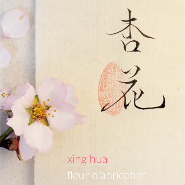 Fleurs et calligraphie chinoise