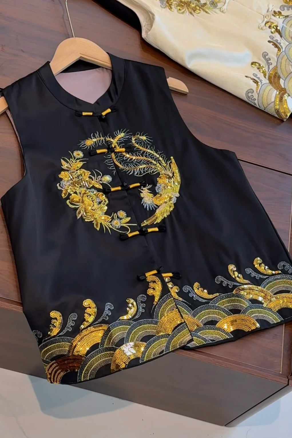 Gilet Chinois Brodé Haut de Gamme – Dragon & Phénix - Hanen Shop