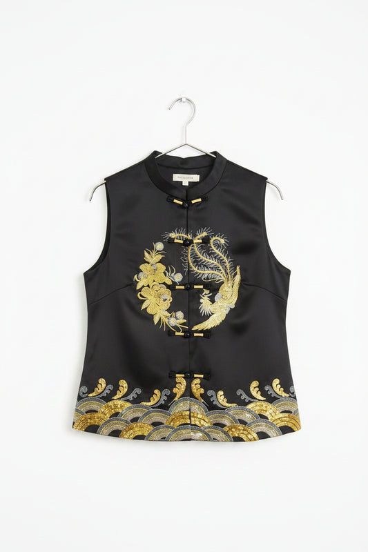 Gilet Chinois Brodé Haut de Gamme – Dragon & Phénix - Hanen Shop