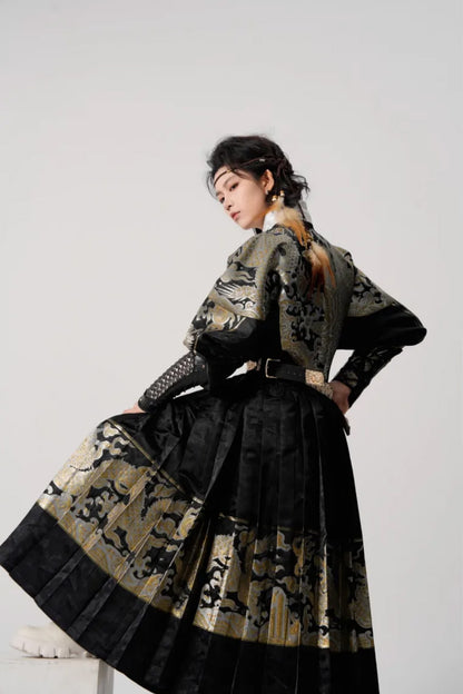 Hanfu Ming pour homme – Brodé aux dragons et nuages auspicieux - HanWen Shop