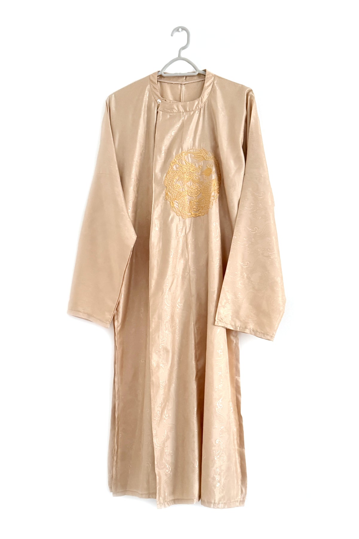 Hanfu de la dynastie Tang 唐 - Robe à col rond jaune claire
