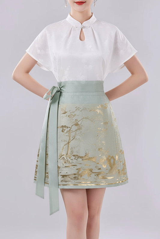Hanfu moderne - Jupe "Mamian Qun" courte - HanWen Shop