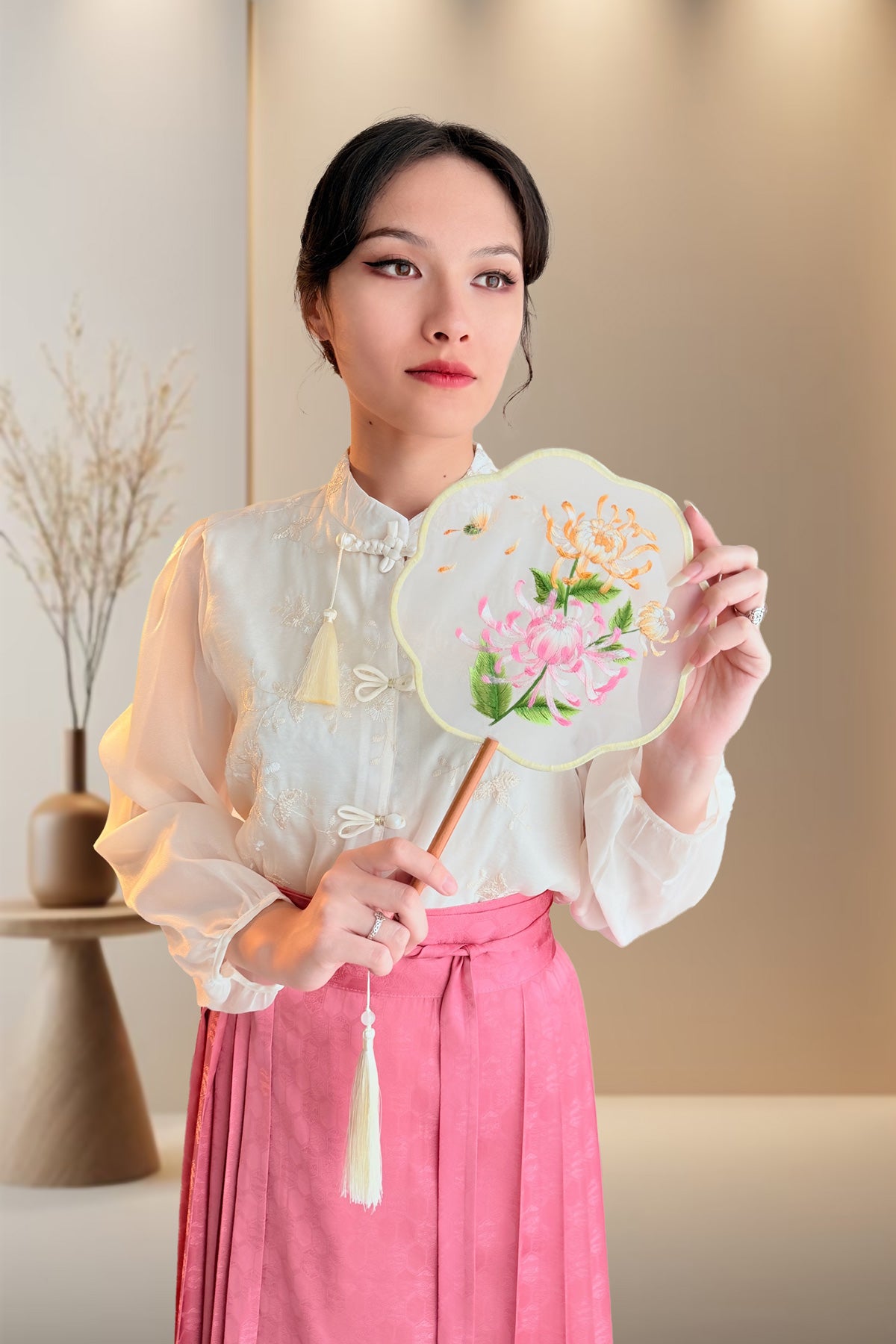 Hanfu moderne - Blouse chinoise en mousseline -HanWen Shop